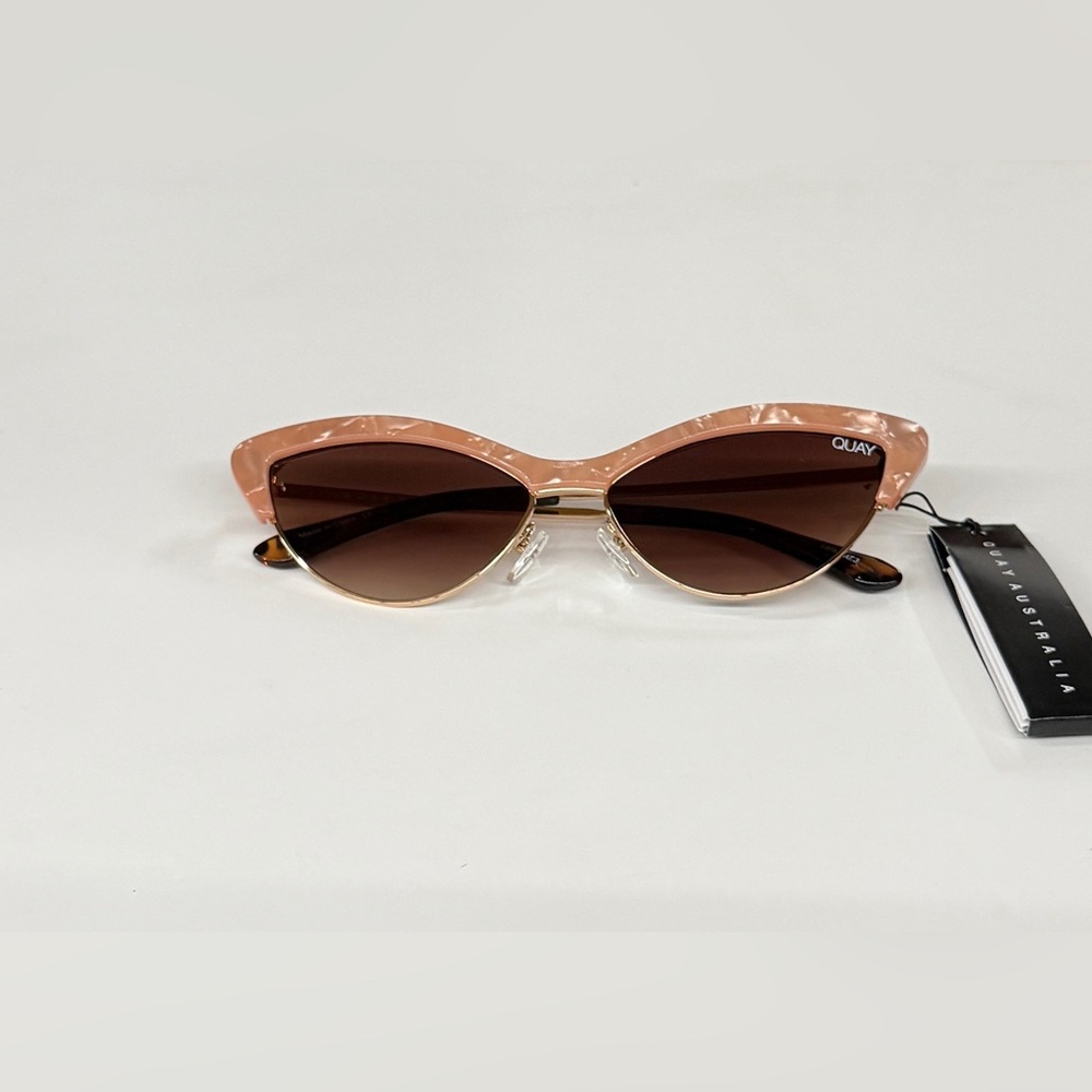 QUAY AUSTRALIA ALL NIGHT PEACH PEARL / BROWN LENS SUNGLASSES - Picture 4 of 9